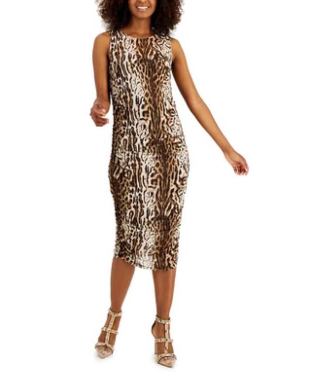 INC Women's Leopard Print Bodycon Mesh Dress Size Small | eBay