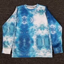 Tie Dye Sweatshirt Mens Small Blue Clouds Sky Crew Neck Pullover Eiwil USA Made