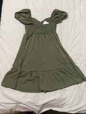 Belongsci Army Green Dress