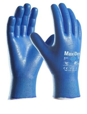 12er PACK(Paar) ATG  Hybrid-Handschuhe MaxiDex  (19-007) blau, EN 374-K, 2707-11