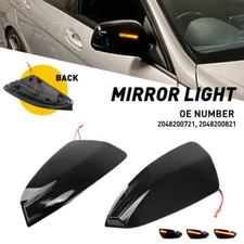 2PCS For Mercedes Benz C-Class W204 S204 LED Sequential Turn Signal Mirror Light