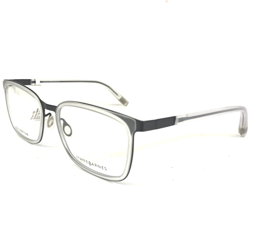Jhane Barnes Eyeglasses Frames Nonzero GM Gray Clear Square Full Rim 53-18-135 - Image 4 of 4