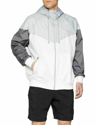 nike windrunner grey and white