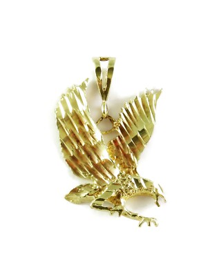 10K Gelbgold fliegender Adler Charm Halskette Anhänger ~ 3,9