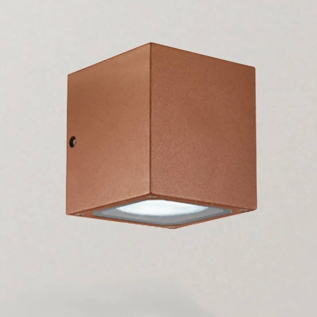 Applique LED Cubo Marrone Corten Doppia Luce Esterno IP65 12W