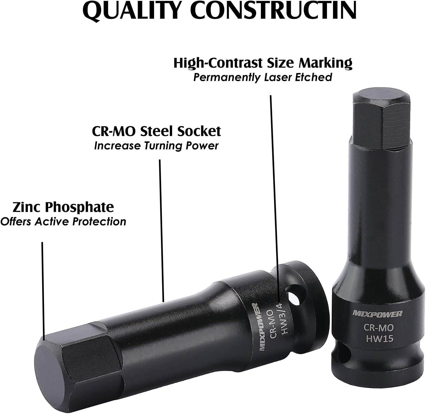 New 1/2" Drive Master Impact Hex Bit Set, Hex Driver, 20-Piece 1/2 ...