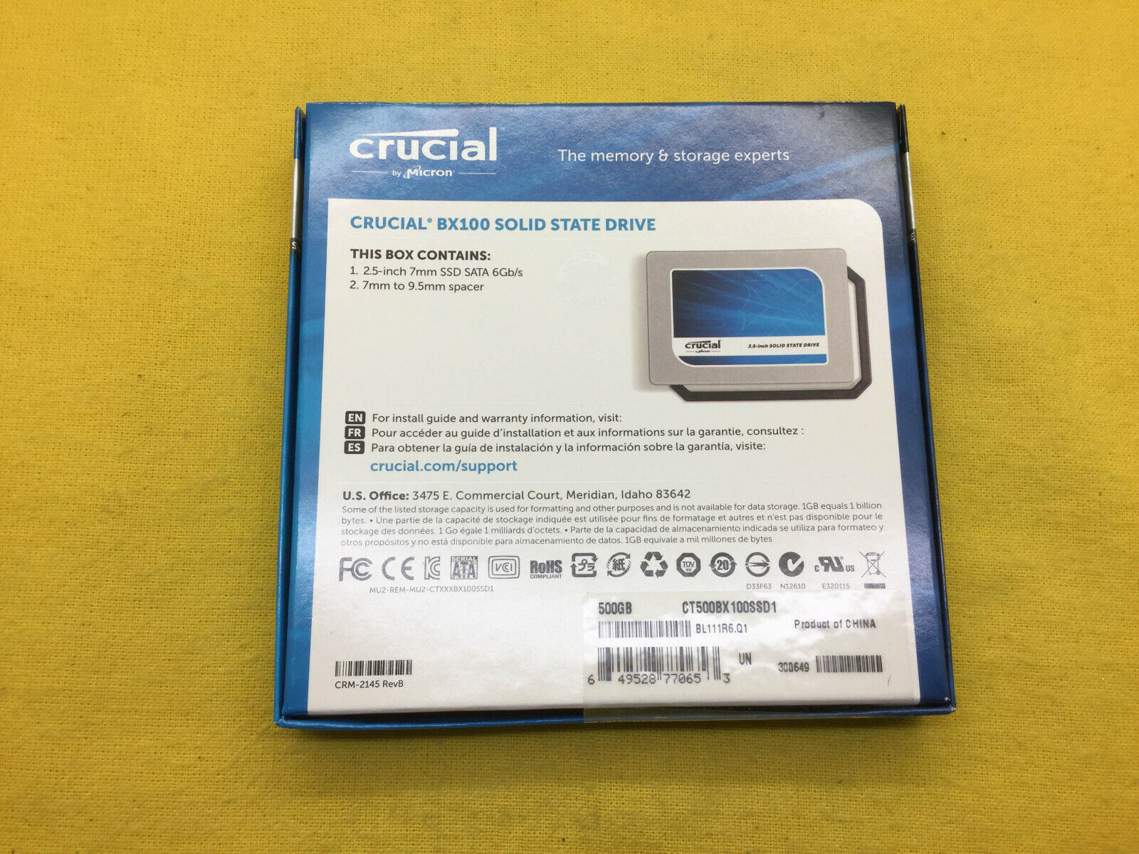 Crucial BX100 2.5 500GB SATA III MLC Internal SSD - CT500BX100SSD1 