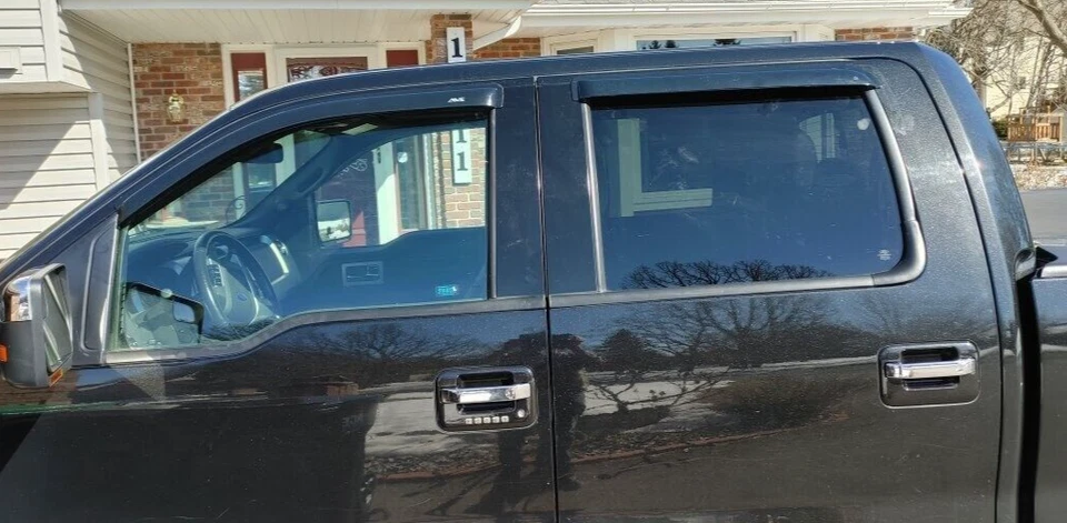 Protectores de lluvia contra humo AVS con cinta viseras de ventilación pantalla para Ford F150 2009-2014 doble cabina Foto 4 de 4