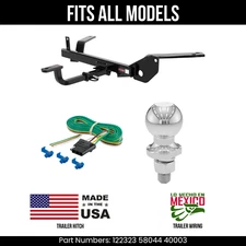 For 86-07 Ford Taurus Trailer Hitch 4 Pin Wiring 2" Ball Fits All Curt 3.5K Tow