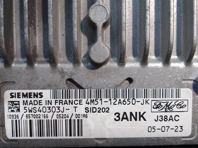 4M5112A650JK ECU-MOTORSTEUERGERÄT UCE MOTORSTEUERGERÄT / 5WS40303J / 3ANK / 8117