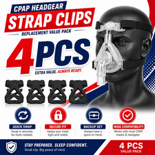 4Pcs Universal Black CPAP Headgear Strap For ResMed Mirage Philips Respironics