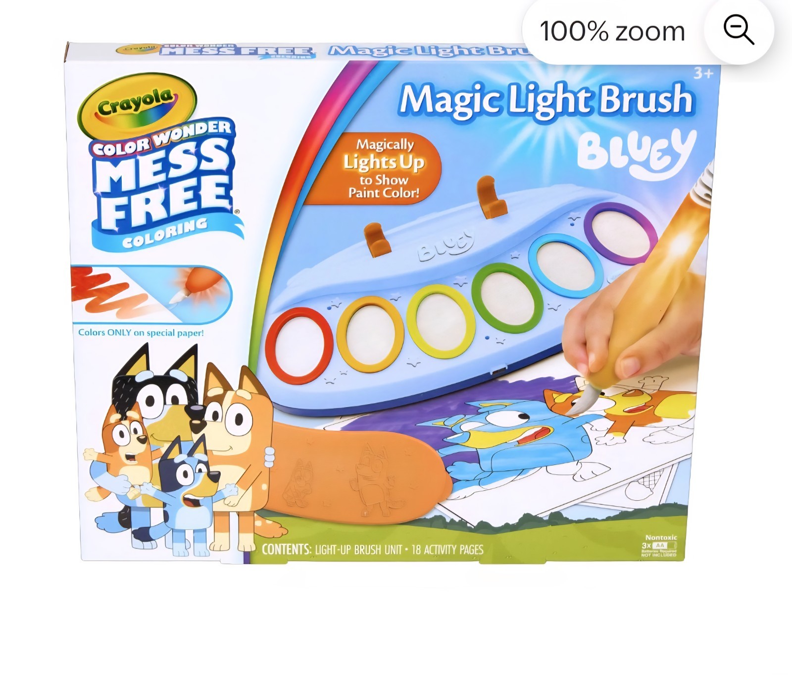 Crayola Color Wonder Magic Light Brush Mess-Free Painting for Kids ~ Bluey