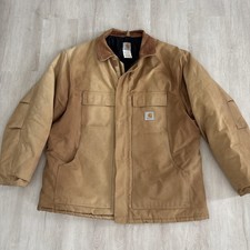 Men  s VNTG Carhartt Brown Utility Barn Jacket RN 14806 C03 2XL Faded Color