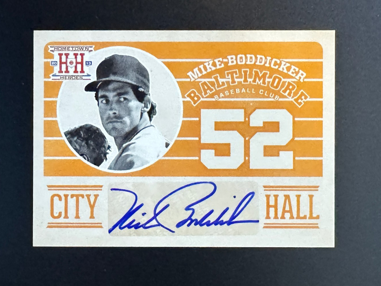 2013 Panini Hometown Heroes City Hall Signatures Mike Boddicker #CHMB Orioles