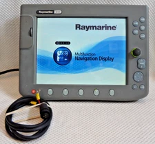 RAYMARINE C120 E02022 GPS CHART PLOTTER FISHFINDER RADAR MFD w/ POWER & BRACKET
