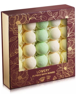 Lovery 25-Piece Bath Bomb Gift Set-Rose/Tea Tree/Lavender/Jasmine/Eucalyptus
