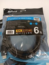 Inland DisplayPort to HDMI Cable 4K Ultra HD, 6ft