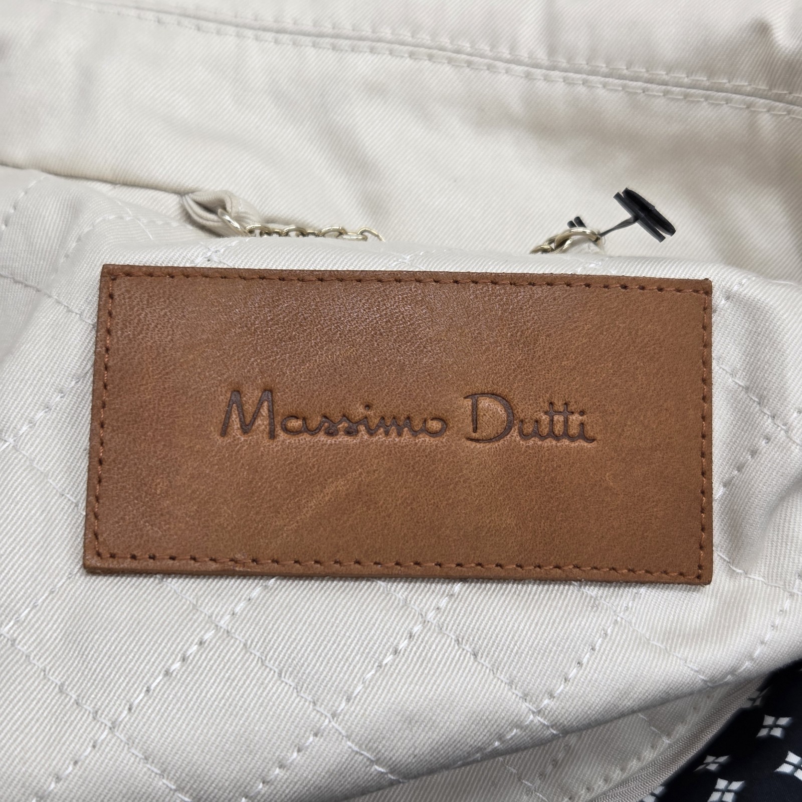 Massimo Dutti Women's Trench Coat Size EUR  XL Beige Cotton Jacket Belted Popper thumbnail 12