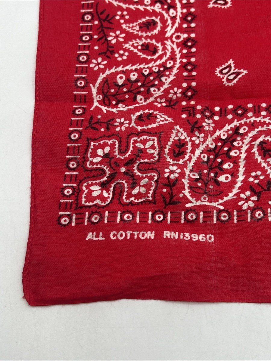 VTG 80s BANDANAS Crafted With Pride & Made In USA Blue Red White