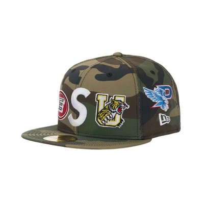 Supreme Mascots S Logo New Era 59Fifty Fitted Cap Woodland Camo | eBay