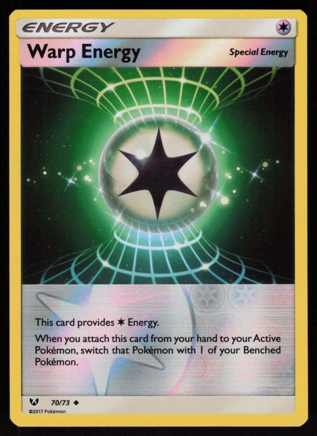 Reverse Holo Warp Energy 70/73 Shining Legends  Pokemon TCG Card