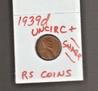 1939D    UNCIRCULATED  LINCOLN CENT  ~ BRILLIANT UNC~   RS COINS #27W FREE SHIP