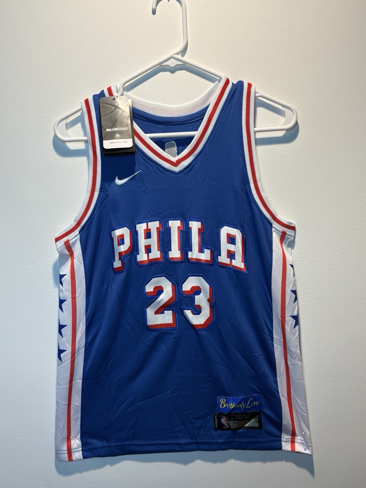 New! 🔥LeBron James #23 Youth Medium (age 10-12) Philadelphia 76ers Jersey Blue!