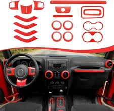 Cherocar 18pcs Interior Trim Kit For Jeep Wrangler Jk Jku 2011-2018 4 Doorsteer