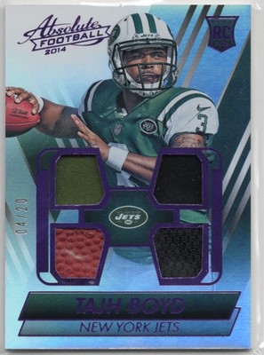 Tajh Boyd 2014 Panini Absolute Rookie Jersey Ball Glove Shoe SP /20 #TJ NY Jets