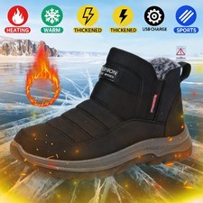 Windproof Anti Slip Men's Plush Ankle Boots - Winter Warm Short Snow Boots