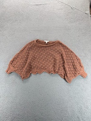 Jessica Simpson Womens Batwing Sleeve Crochet Open Knit Crop Sweater Pink Sze XS