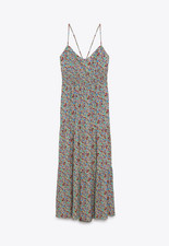 Zara Multicolor Floral V-Neck Strappy Sleevel...