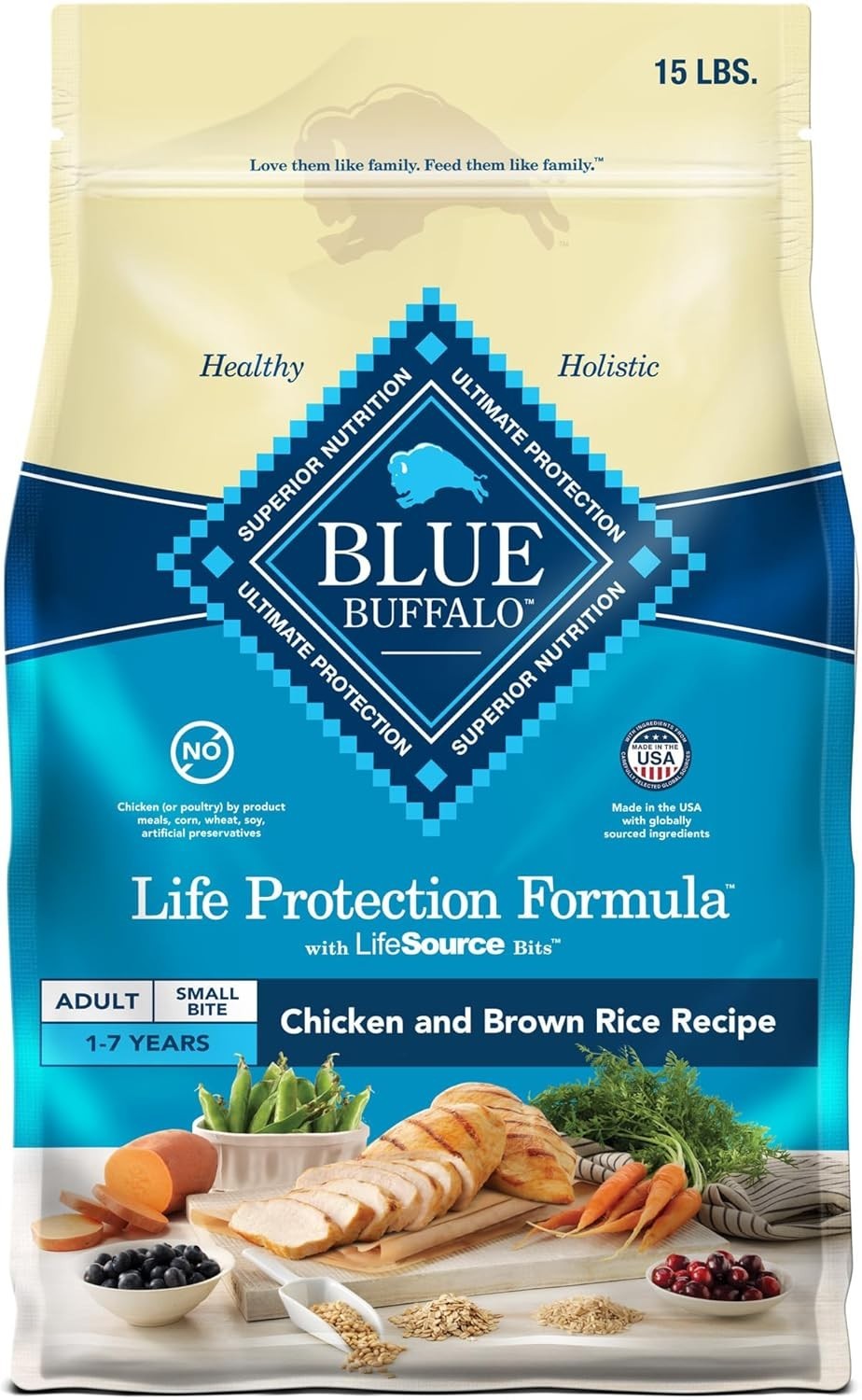 Blue Buffalo Life Adult Chicken & Brown Rice Recipe Dry Dog 