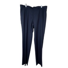 Gino Valentino Blue Partittta Dress Suit Pants Unhemmed Waist 40 Flat Front