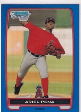2012 BOWMAN CHROME BLUE REFRACTORS /250 1ST RC ARIEL PENA ANGELS FIRST MLB #1811