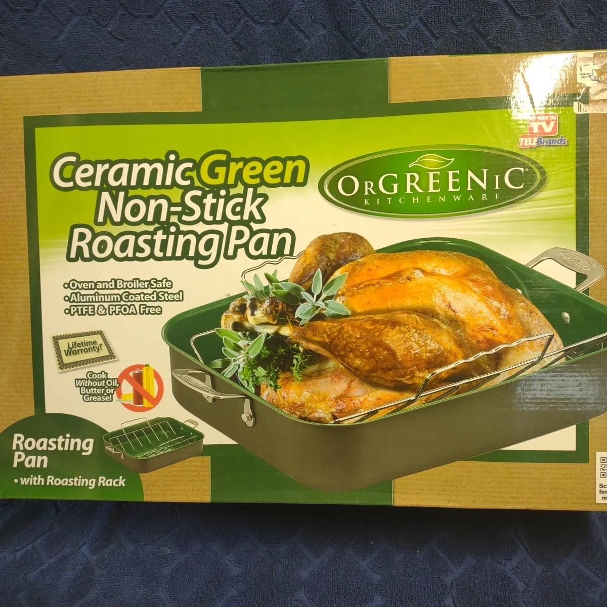 Ceramic Green Non Stick Roasting Pan Orgreenic Kitchenware