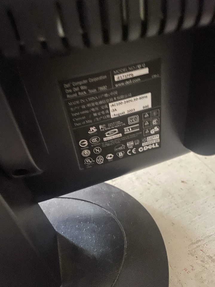 Dell E1711FPB 2003 15” LCD monitor - Black Untested - Image 3 of 4