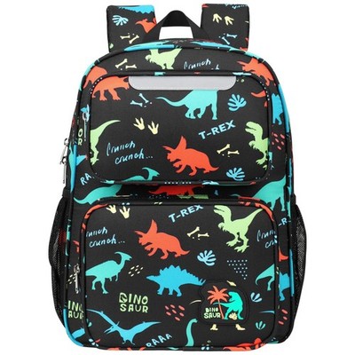 Dinosaur Backpack for Boys - 15'' Durable School Bookbag with Lunch Pocket