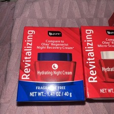 b Pure Revitalizing Hydrating Night Cream, Moisturizer  Eye Serum Set