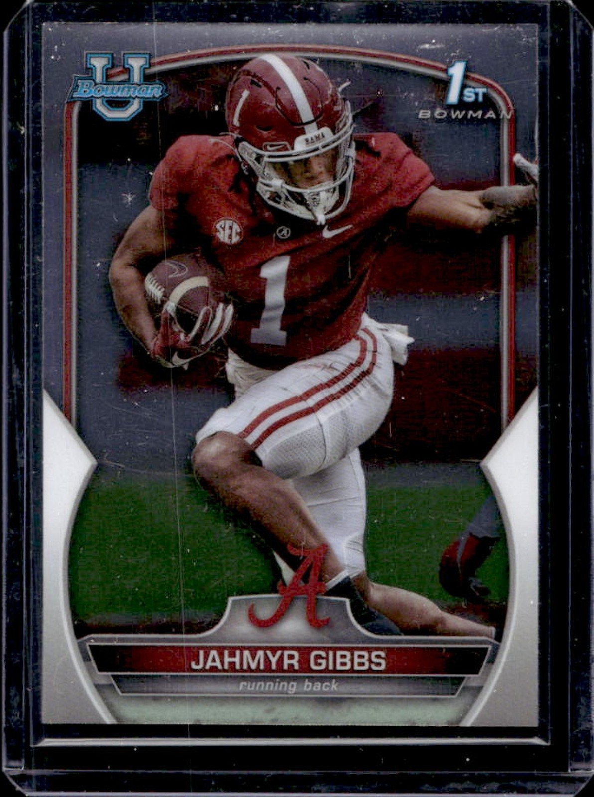2022 Bowman U Chrome Jahmyr Gibbs Rookie RC #82 Crimson Tide