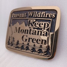 US Forest Service Belt Buckle Prevent Wildfires Keep Montana Green 2009