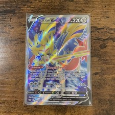 Pokémon TCG Zacian V Sword & Shield Base Set 195/202 Holo Full Art on eBay