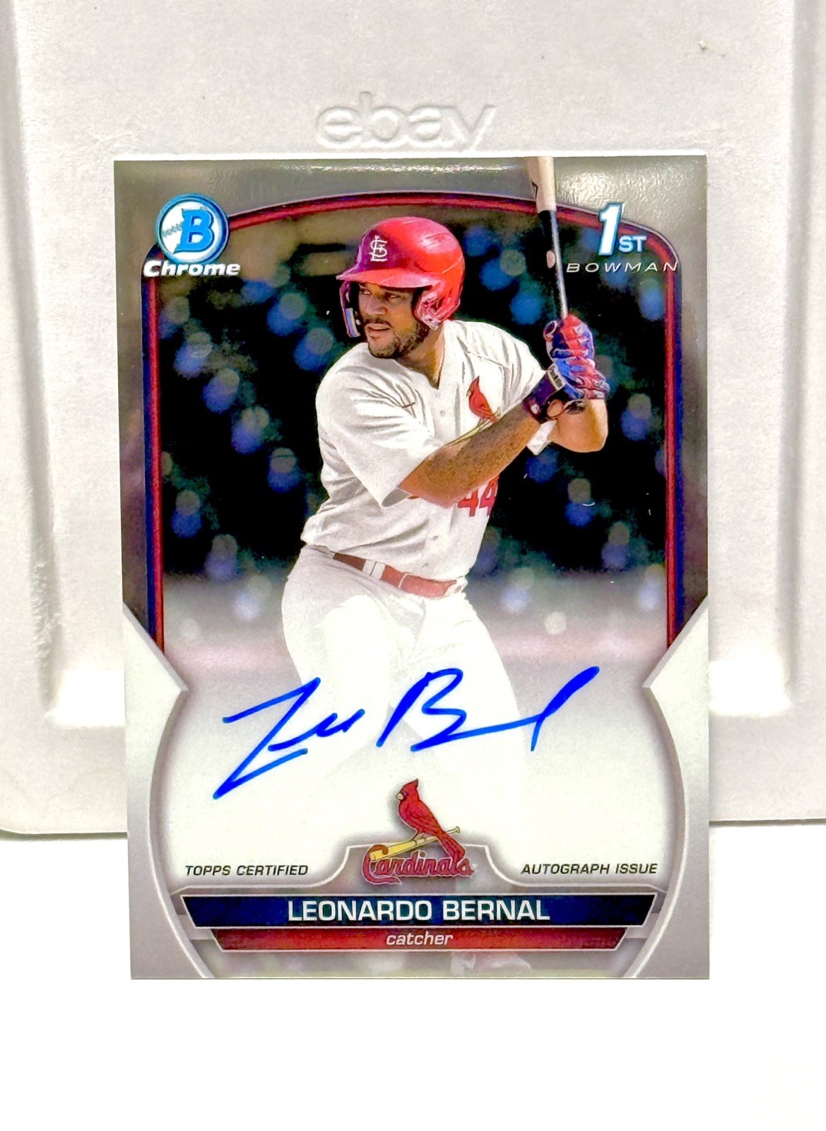 2023 Bowman Chrome Leonardo Bernal Auto #CPA-LB St. Louis Cardinals 1st Bowman