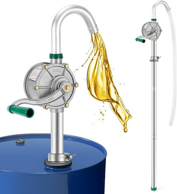 #ad 5 55 gallon Aluminum Drum Pump 8 GPM Rotary Hand Oil Transfer Pump 50 inch for $58.99