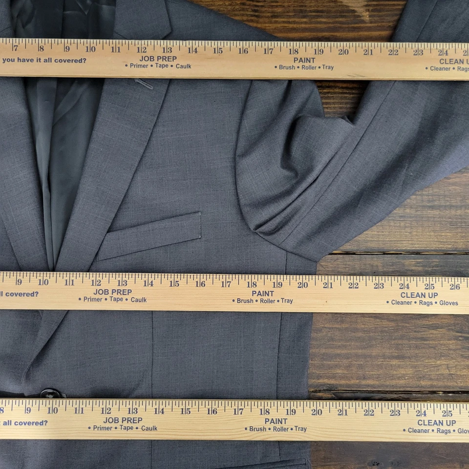 APT.9 Men's Sport Coat Blazer Gray Polyester Blend Premier Flex Slim Fit 40S - Image 3 of 4