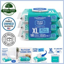 Extra Large Flushable Wipes 40 Larger Unscented Hypoallergenic Septic Safe