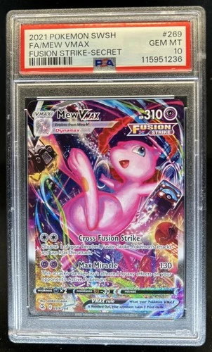 2021 Pokemon SWSH Fusion Strike Mew VMAX Secret Rare #269/264 PSA 10 GEM MINT