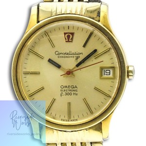 Authentic Omega Constellation Electronic f300Hz Gold Plated Quartz Mens Watch 198.0003