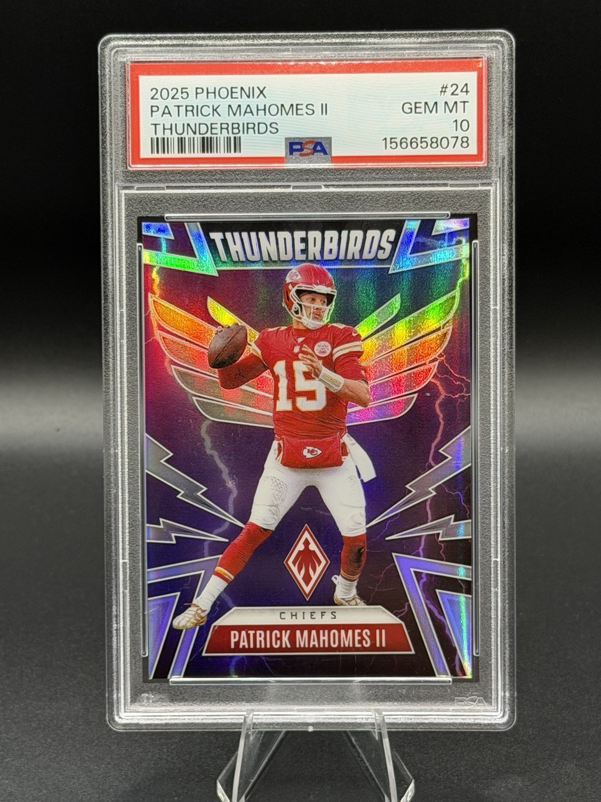 Panini Phoenix 2025 Patrick Mahomes II Thunderbirds Insert #24 PSA 10 view 1