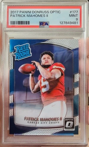 2017 Donruss Optic Patrick Mahomes II Rookie (RC) #177 - PSA 9